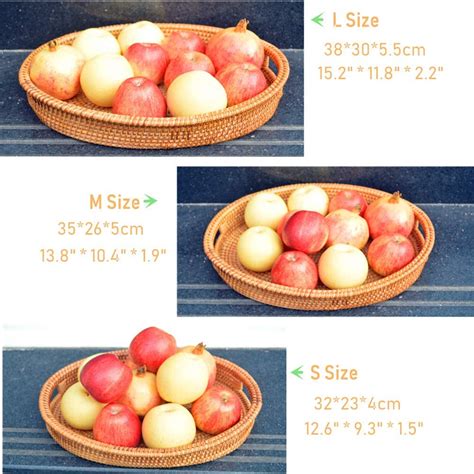 Buy Small Handmade Rattan Basket, Oval Wicker Bowl, Rustic Serving Tray ...