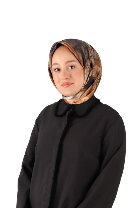 Dark Salmon Belt Pattern Sura Silk Square Scarf
