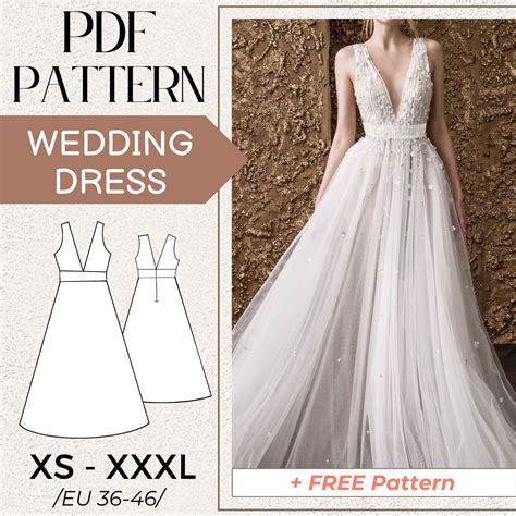 Sewing PATTERN Women Wedding Prom Dress, Digital PDF Sewing Pattern ...
