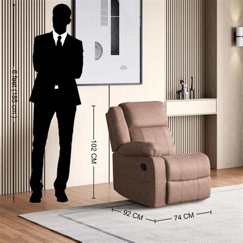 Buy Denver Fabric 1-Seater Left Arm Recliner - Brown from Home Centre ...