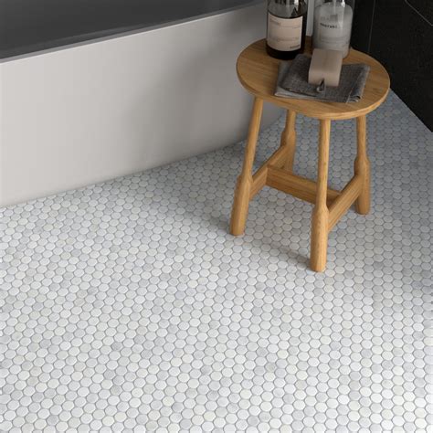 Carrara Marble Mosaic Floor Tile