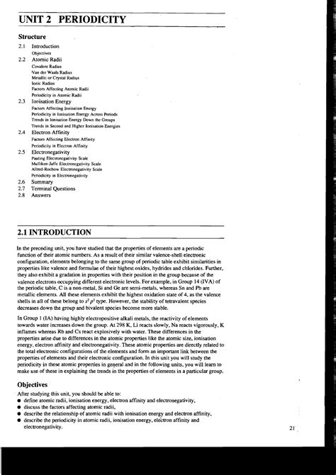 Periodicity physical chemistry - UNIT 2 PERIODICITY Structure 2 ...