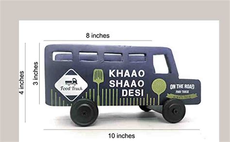 Buy Ek Do Dhai Khao Shao Truck Wooden Platter Tray with Movable Wheels ...
