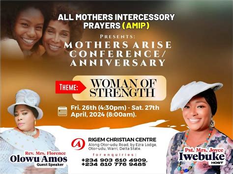 MOTHERS ARISE CONFERENCE/ANNIVERSARY , Otor Udu, Warri, 26 April to 27 ...