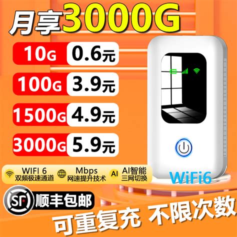 4G无线路由器免插卡随身wifi流量不限速上网卡移动WiFi千兆热点不限速穿墙王车载家用旅行出差免装宽带网络