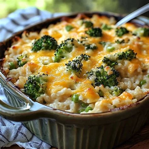 Cheesy Broccoli Rice Casserole. – Recipe quick and easy