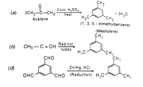 The reaction(s) leading to the formation of `1,35`- trimehtylbenzene is ...