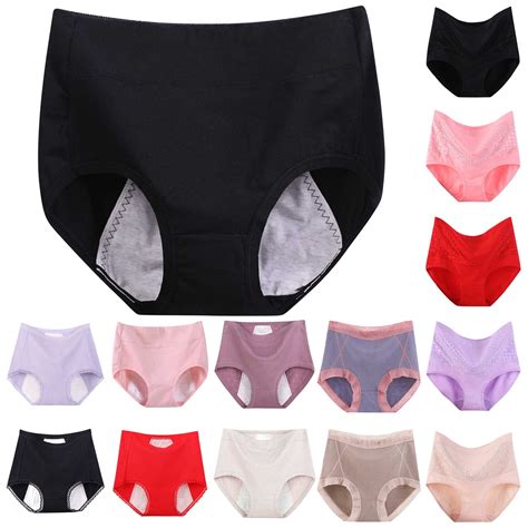 BiZtdJrK Women Plus Size Panties Cotton Leakproof Briefs Underwear High ...