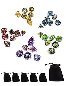 SZZX Two Colors Series 5 x 7-Die (35 Pieces) Polyhedral Dice Die ...