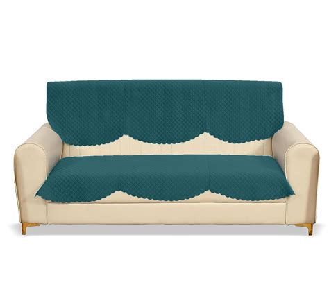 Sparrow World Solid Color Premium Quilted Sofa Cover Set for 5 Seater ...