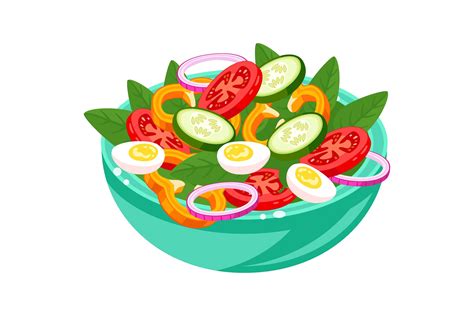 Salad Illustration in Cartoon Style. Hea Illustration par pch.vector ...