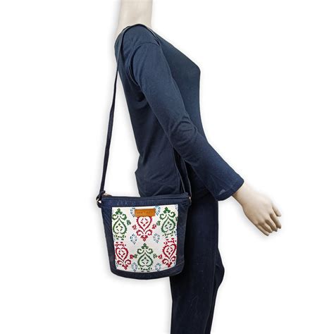 Indian Heart Block-Printed Bucket Sling Bag – Crafthues