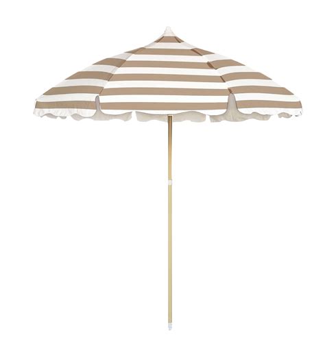 Pagoda Beach Umbrella -Gold White Stripe 200cm BU-507 - No.1 Beach ...