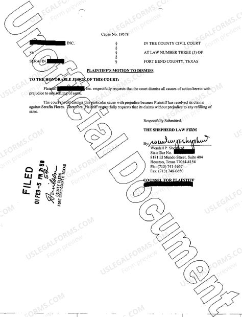 Texas Plaintiffs Motion To Dismiss | US Legal Forms