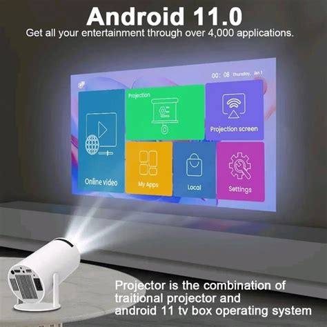 HY300A Smart Android Projector – 2GB RAM | 16GB ROM