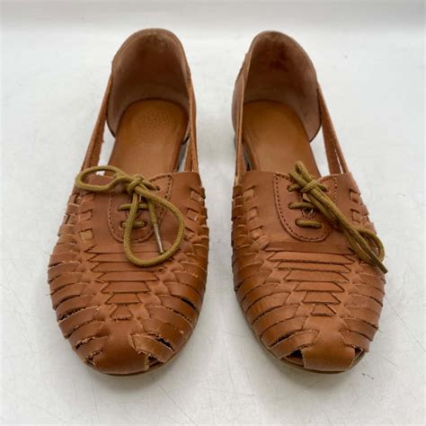 Wittner Womens Size 37 Brown Yared Tan Leather Woven Flats in Box(s)