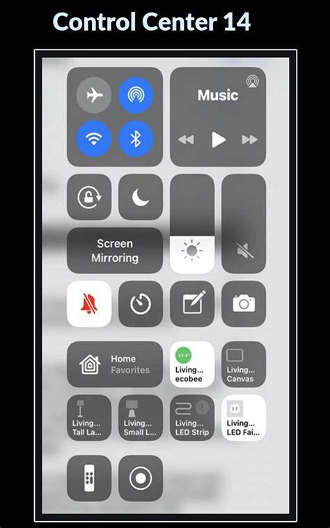 Image result for iOS 14 Control Center