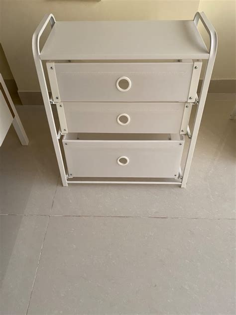 Ikea Lote Polypropylene Plastic Chest of 3 Drawers (White, 55x62 Cm, 21 ...