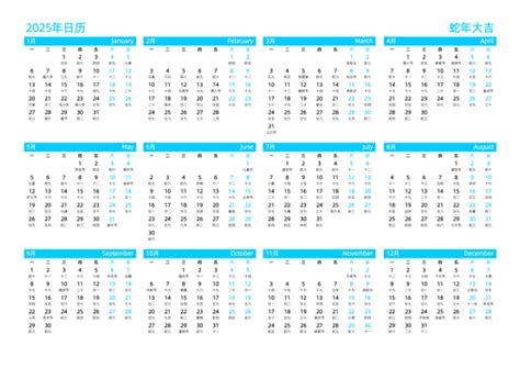 2025 Calendar (Portrait Orientation)