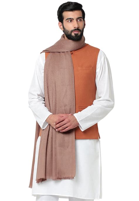 Men's Plain Self Design Shawl – Weavers Villa