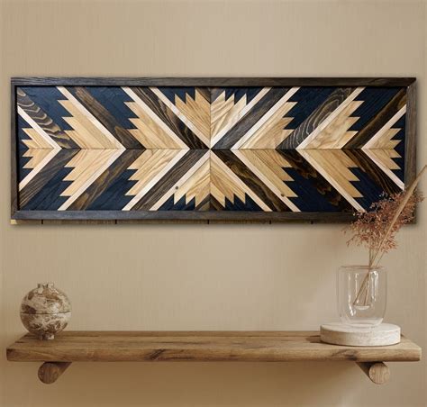 Geometrical Wood Wall Art. Native Art. Wood Wall Art. Handmade Wall Art ...