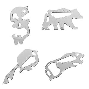 Multitool keychain, key shaped pocket tools 4 PCS stainless steel ...