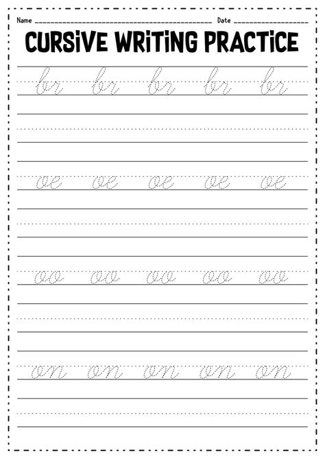 Printable Cursive Word Practice Worksheets – PrintableLib