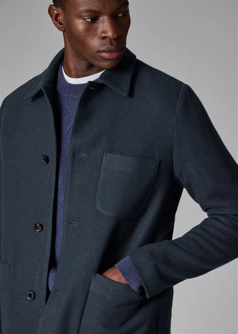 Men's Navy Extra-Fine Wool Work Jacket