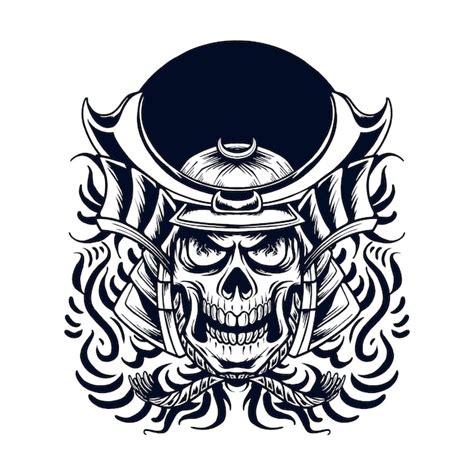 Skull samurai vector illustration | Premium Vector