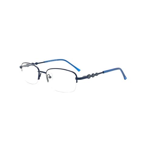 Essentials "Lunar" Rectangle Half Rimmed Unisex Eyeglasses 202436 ...