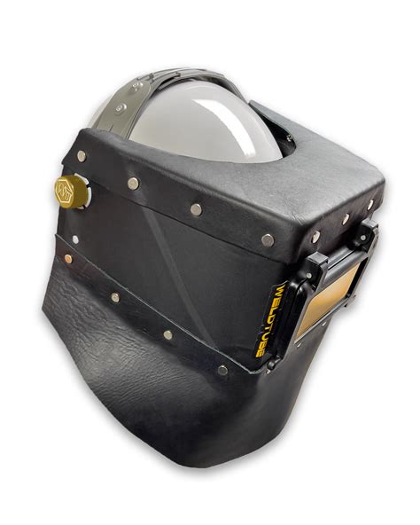 Chopped Leather Top/Bottom FUTURA Welding Helmet with Aluminum Fastene – WeldTube