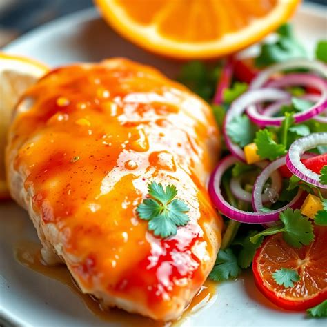 Orange Glazed Chicken with Citrus Salad Recipe | cookAIfood