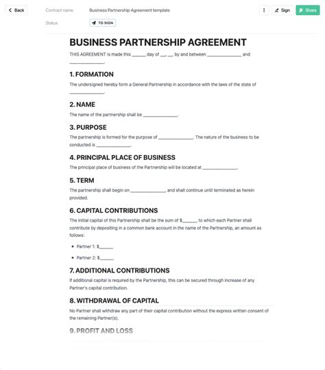 Partnership Agreement Form 的图像结果