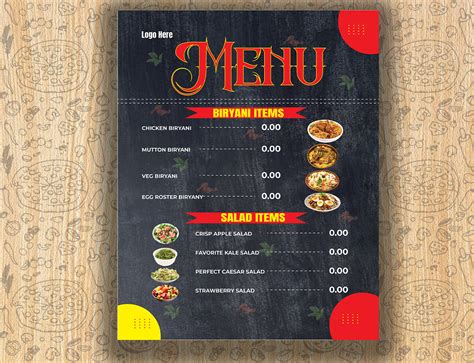 Food Menu Card Design 的图像结果