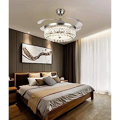 Buy CosCosX Crystal Ceiling Fans with Lights,42 Inch LED 3 Color Remote ...