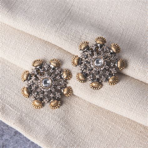 Kundan Silver Studs – Angaja Silver