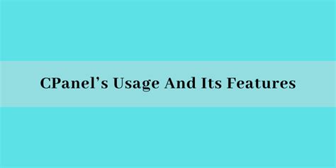 Image result for Key Features of cPanel