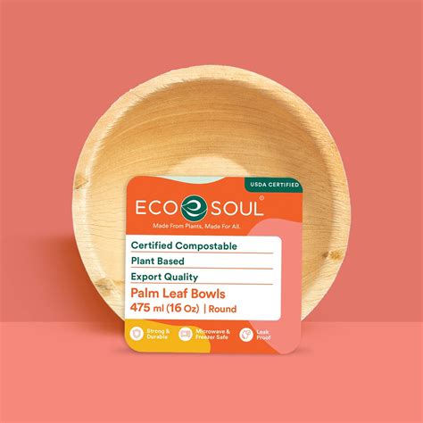 Buy 475ml Round Palm Leaf Biodegradable Bowls| EcoSoul – ECOSOUL HOME INDIA