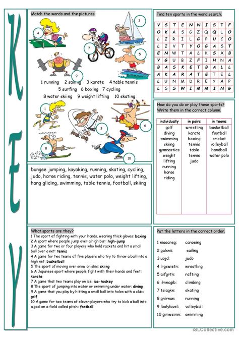Sport Vocabulary Worrksheet 的图像结果