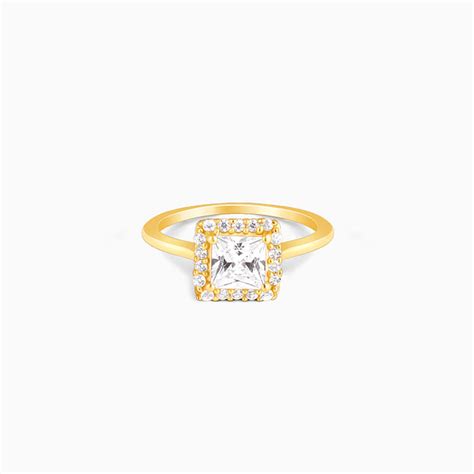 Golden Square Gem Ring – GIVA