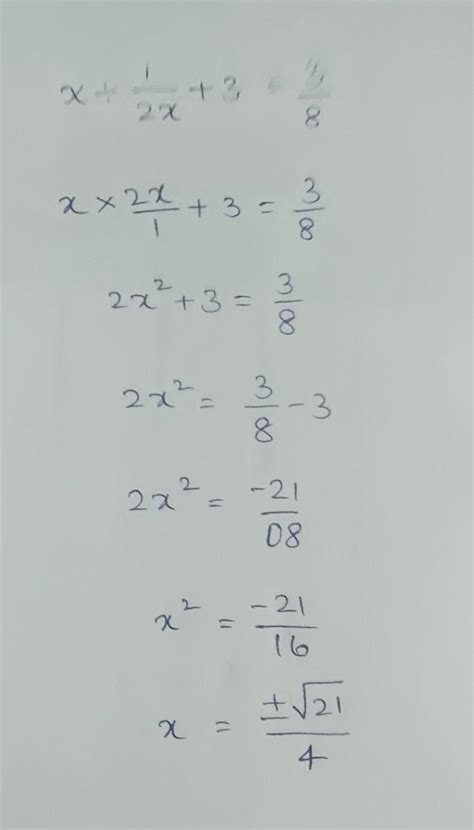 Solve: x÷1/2x+3=3/8....find x in this question - Brainly.in
