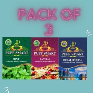 Puff Smart Hookah Flavors Set of 3 Mint, Pan Ras, Dubai Special Hookah ...