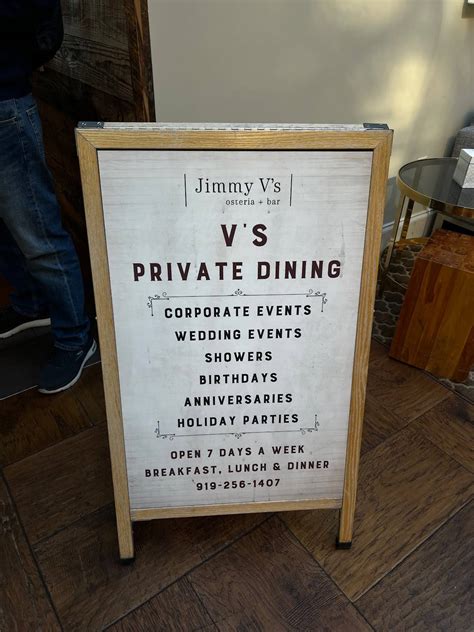 Menu at Jimmy V's Osteria & Bar, Raleigh