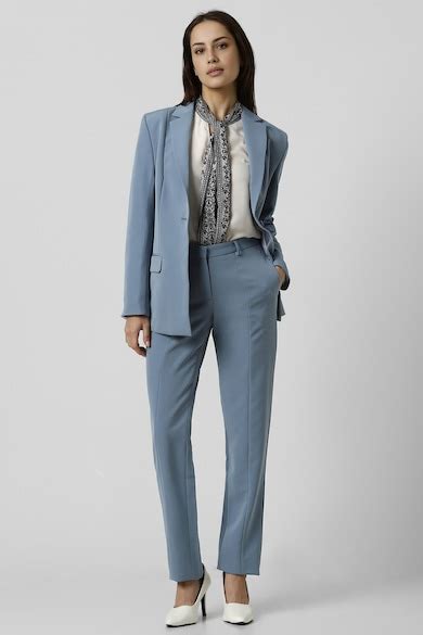 Buy Women Blue Solid Formal Regular Fit Trousers Online - 39827485 ...