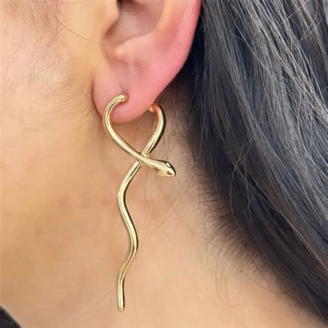 TFC Serpent Gold Plated Dangler Earrings