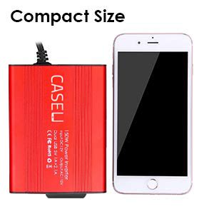 CASE U 300W Car Power Inverter with Dual USB Car Charger (Red) : Amazon ...
