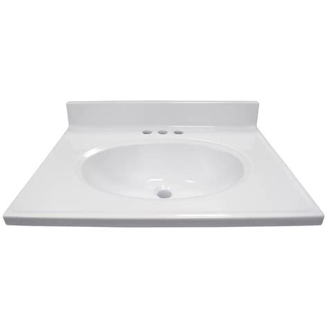 MarCraft Essential 25-in Solid White Cultured Marble Single Sink ...