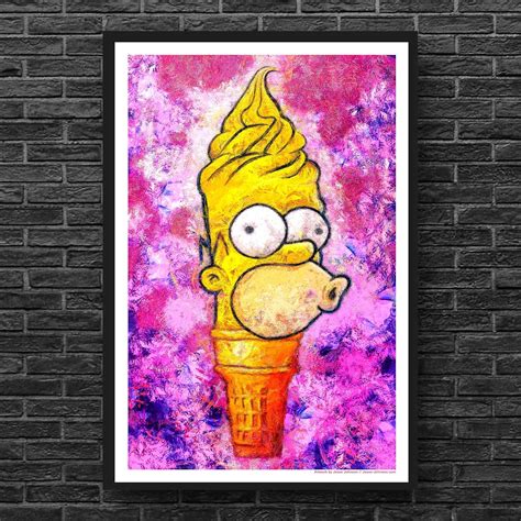 Homer Ice Cream Print The Simpsons Pop art bathroom India | Ubuy