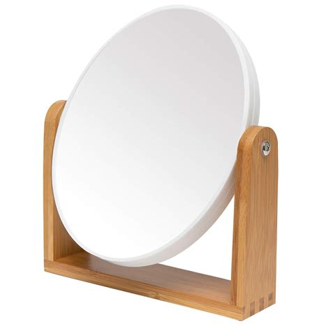 YEAKE Vanity Makeup Mirror with Natural Bamboo Stand,8 Inch 1X/3X ...