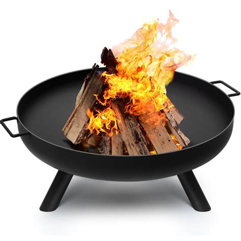 Buy Fire Pit Outdoor Wood Burning Fire Bowl 30in with A Drain Hole ...